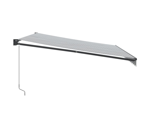 Toldo retráctil aluminio y tela gris antracita y blanco 4,5x3 m