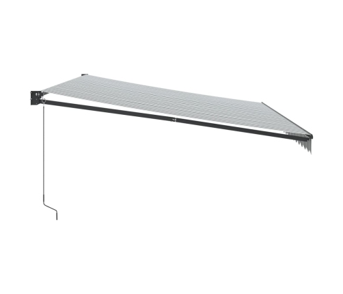 Toldo retráctil aluminio y tela gris antracita y blanco 5x3 m