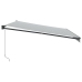 Toldo retráctil aluminio y tela gris antracita y blanco 5x3 m