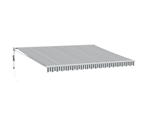 Toldo retráctil aluminio y tela gris antracita y blanco 4,5x3 m