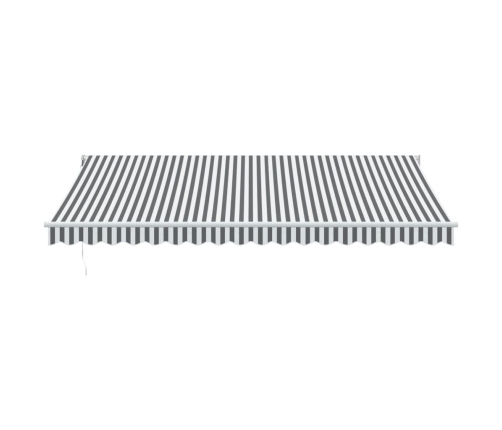 Toldo retráctil aluminio y tela gris antracita y blanco 4,5x3 m