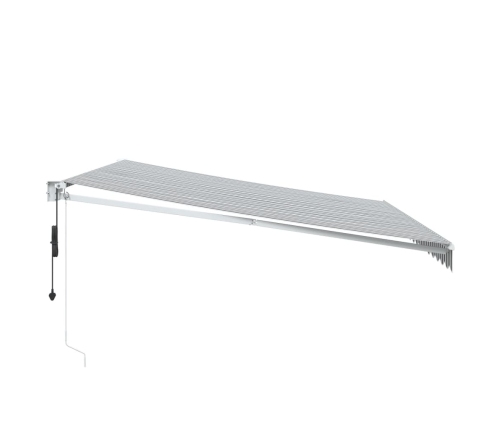 Toldo retráctil aluminio y tela gris antracita y blanco 4,5x3 m