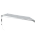 Toldo retráctil aluminio y tela gris antracita y blanco 4,5x3 m