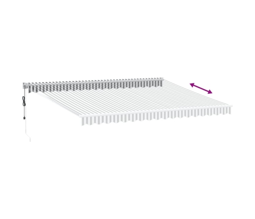 Toldo retráctil aluminio y tela gris antracita y blanco 4,5x3 m