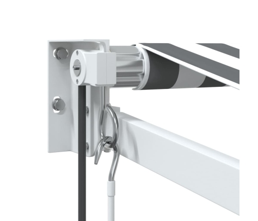 Toldo retráctil aluminio y tela gris antracita y blanco 4,5x3 m