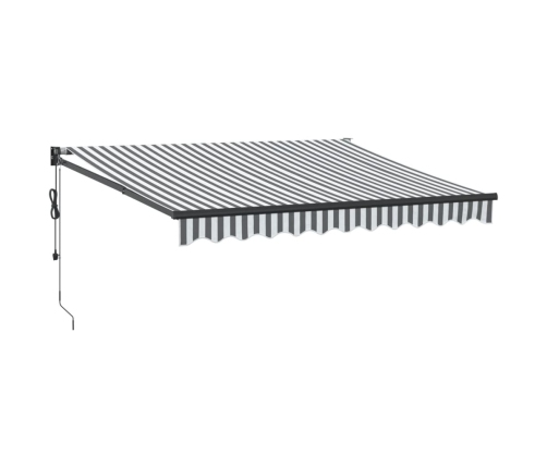 Toldo retráctil aluminio y tela gris antracita y blanco 3x2,5 m