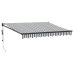 Toldo retráctil aluminio y tela gris antracita y blanco 3x2,5 m
