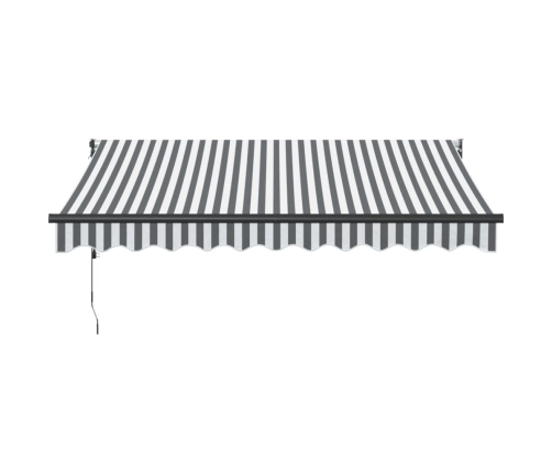 Toldo retráctil aluminio y tela gris antracita y blanco 3x2,5 m