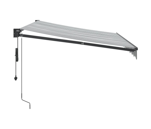 Toldo retráctil aluminio y tela gris antracita y blanco 3x2,5 m
