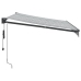 Toldo retráctil aluminio y tela gris antracita y blanco 3x2,5 m