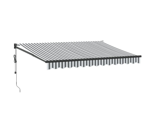 Toldo retráctil aluminio y tela antracita y blanco 3,5x2,5 m