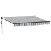 Toldo retráctil aluminio y tela antracita y blanco 3,5x2,5 m