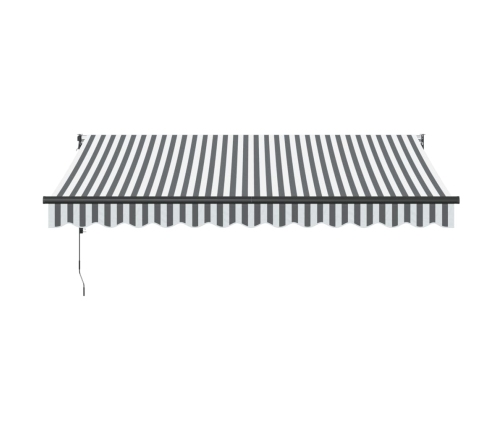 Toldo retráctil aluminio y tela antracita y blanco 3,5x2,5 m
