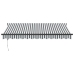 Toldo retráctil aluminio y tela antracita y blanco 3,5x2,5 m