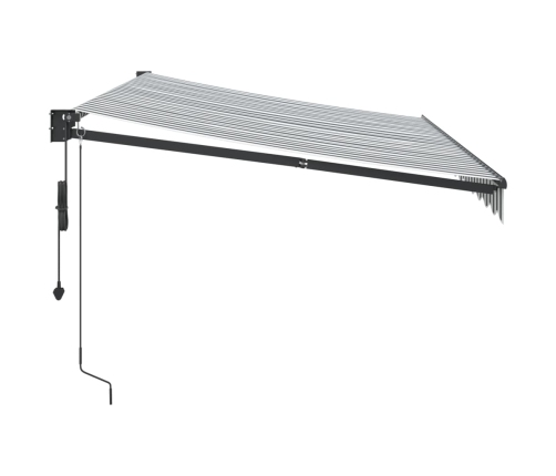 Toldo retráctil aluminio y tela antracita y blanco 3,5x2,5 m