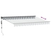 Toldo retráctil aluminio y tela antracita y blanco 3,5x2,5 m