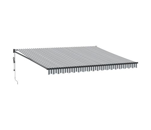 Toldo retráctil aluminio y tela gris antracita y blanco 4,5x3 m