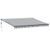 Toldo retráctil aluminio y tela gris antracita y blanco 4,5x3 m