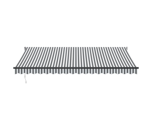 Toldo retráctil aluminio y tela gris antracita y blanco 4,5x3 m