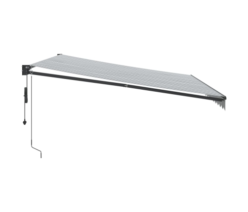 Toldo retráctil aluminio y tela gris antracita y blanco 4,5x3 m