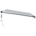 Toldo retráctil aluminio y tela gris antracita y blanco 4,5x3 m