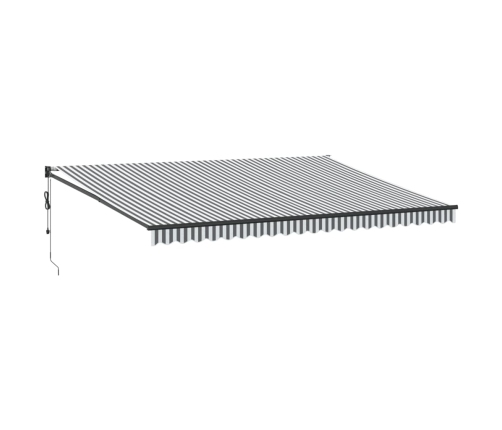 Toldo retráctil aluminio y tela gris antracita y blanco 5x3 m