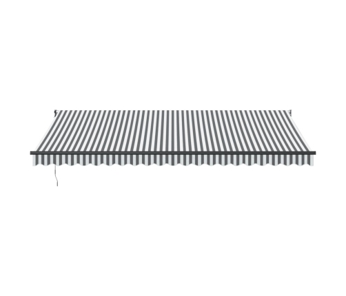 Toldo retráctil aluminio y tela gris antracita y blanco 5x3 m