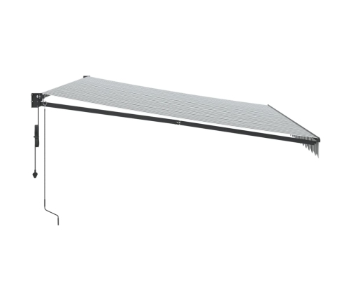 Toldo retráctil aluminio y tela gris antracita y blanco 5x3 m