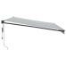 Toldo retráctil aluminio y tela gris antracita y blanco 5x3 m