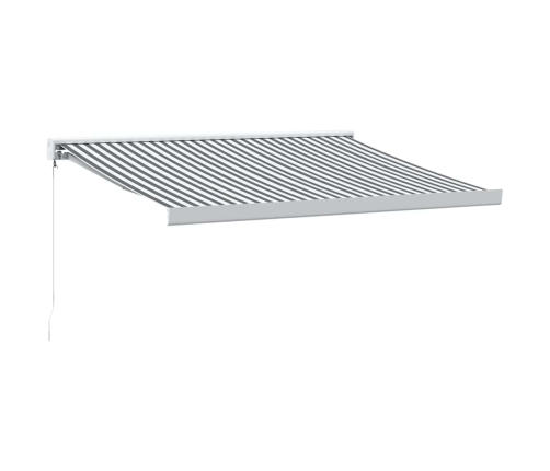 Toldo retráctil aluminio y tela gris antracita y blanco 3x2,5 m