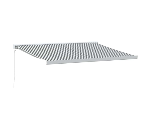 Toldo retráctil aluminio y tela gris antracita y blanco 4x3 m