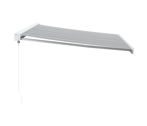 Toldo retráctil aluminio y tela gris antracita y blanco 4x3 m