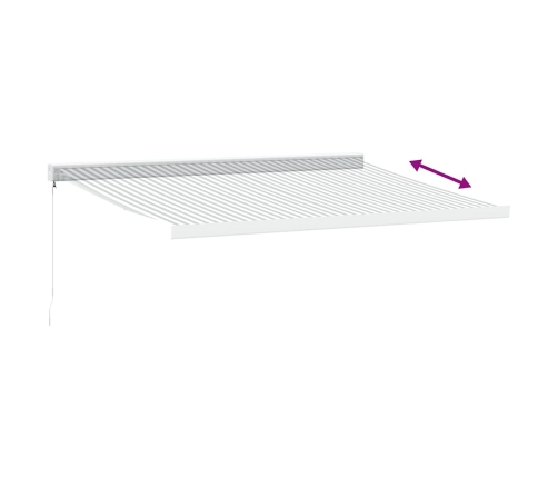 Toldo retráctil aluminio y tela gris antracita y blanco 4x3 m