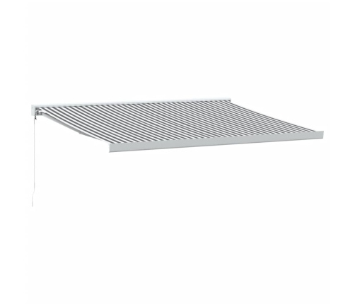 Toldo retráctil aluminio y tela gris antracita y blanco 4,5x3 m