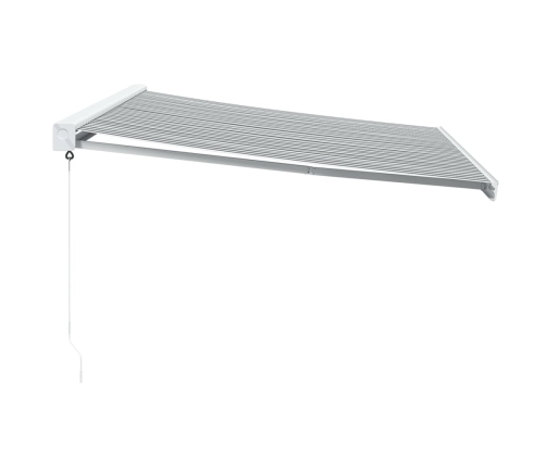 Toldo retráctil aluminio y tela gris antracita y blanco 4,5x3 m