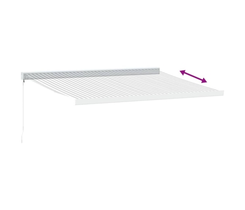 Toldo retráctil aluminio y tela gris antracita y blanco 4,5x3 m