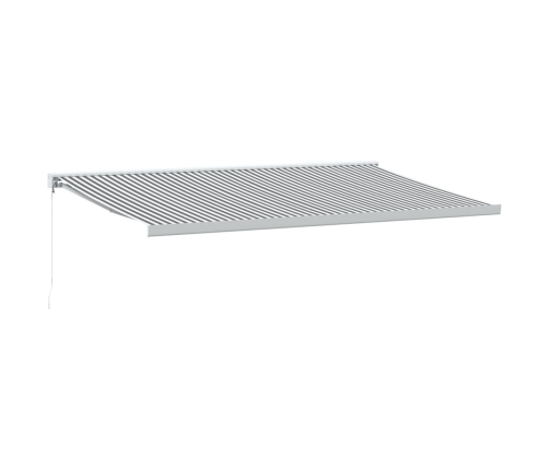 Toldo retráctil aluminio y tela gris antracita y blanco 5x3 m