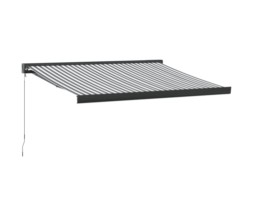 Toldo retráctil aluminio y tela gris antracita y blanco 3x2,5 m