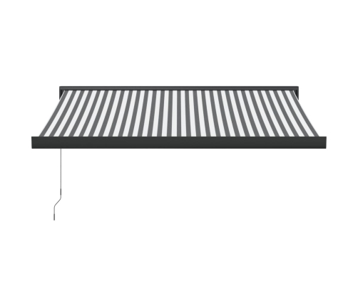 Toldo retráctil aluminio y tela gris antracita y blanco 3x2,5 m