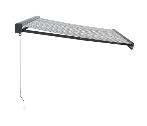 Toldo retráctil aluminio y tela gris antracita y blanco 3x2,5 m