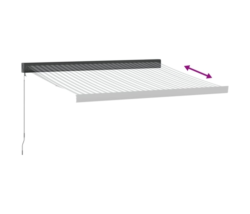 Toldo retráctil aluminio y tela gris antracita y blanco 3x2,5 m