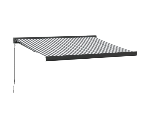 Toldo retráctil aluminio y tela antracita y blanco 3,5x2,5 m