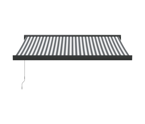 Toldo retráctil aluminio y tela antracita y blanco 3,5x2,5 m