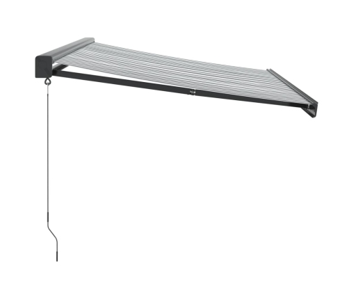 Toldo retráctil aluminio y tela antracita y blanco 3,5x2,5 m