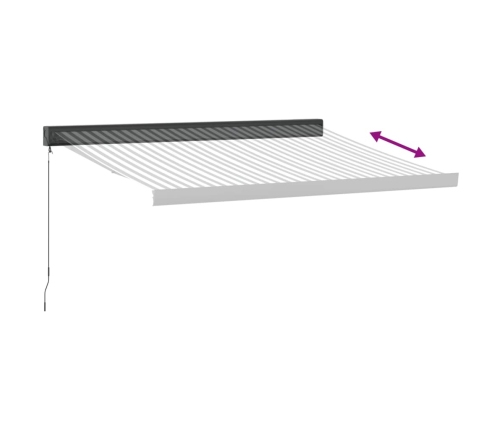 Toldo retráctil aluminio y tela antracita y blanco 3,5x2,5 m