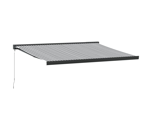 Toldo retráctil aluminio y tela gris antracita y blanco 4x3 m