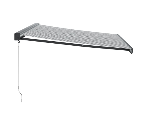 Toldo retráctil aluminio y tela gris antracita y blanco 4x3 m