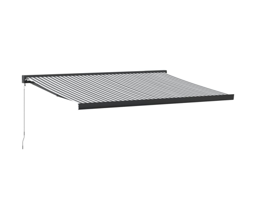 Toldo retráctil aluminio y tela gris antracita y blanco 4,5x3 m