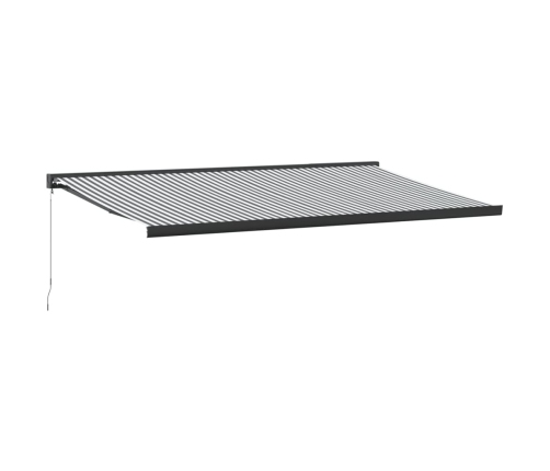 Toldo retráctil aluminio y tela gris antracita y blanco 5x3 m