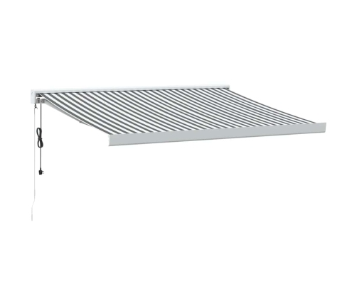 Toldo retráctil aluminio y tela gris antracita y blanco 3x2,5 m